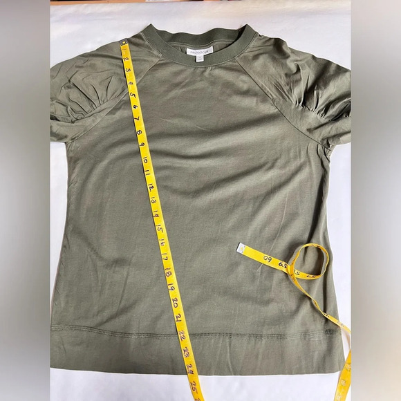PROLOGUE Military green ruched sleeve crew neck top size S. - Picture 12 of 12